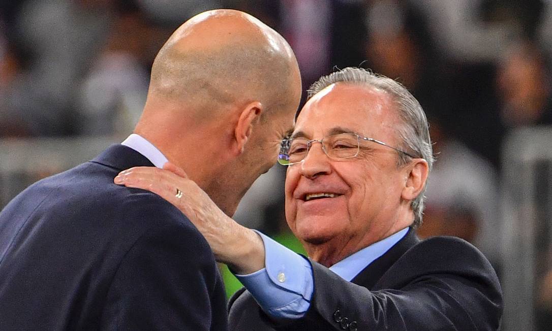 Florentino Pérez, presidente do Real Madrid, é o presidente da Superliga Foto: GIUSEPPE CACACE / AFP