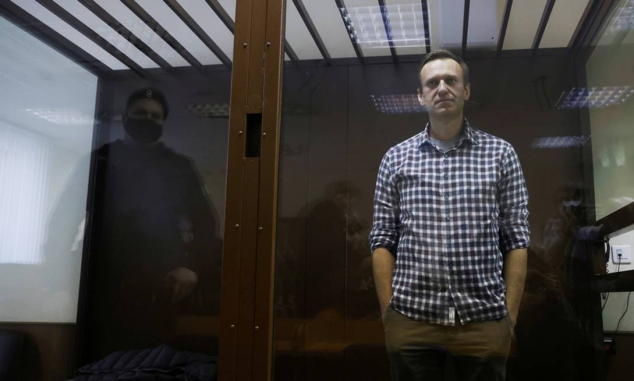 Navalny comparece a uma audiência em um tribunal em Moscou, Rússia, em 20 de fevereiro de 2021. REUTERS / Maxim Shemetov / Foto do arquivo Foto: MAXIM SHEMETOV / REUTERS - 20/02/2021