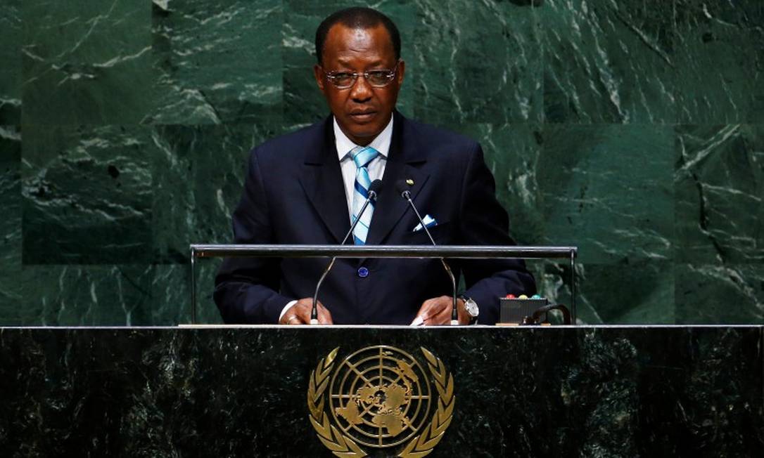Idriss Déby Itno, presidente do Chade, durante discurso na Assembleia Geral da ONU em 2014 Foto: Lucas Jackson / REUTERS/24-9-14