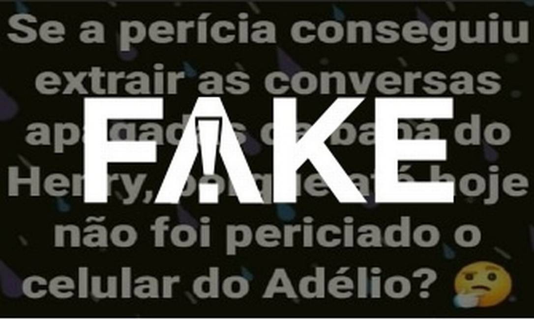 É #FAKE que celular de Adélio Bispo não foi periciado pela polícia Foto: Reprodução