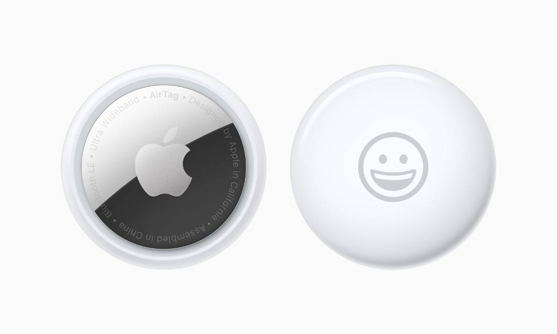 Apple lança rastreador "AirTag", uma espécie de etiqueta eletrônica que permite localizar itens pessoais, como chaves, por exemplo. Foto: Divulgação