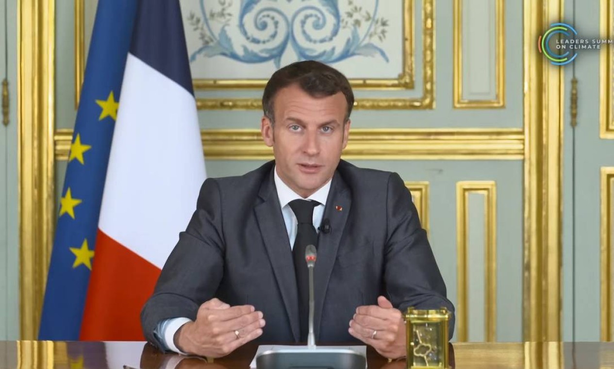 Emmanuel Macron, presidnte da França, ressalta necessidade de inovação e regulação Foto: Reprodução
