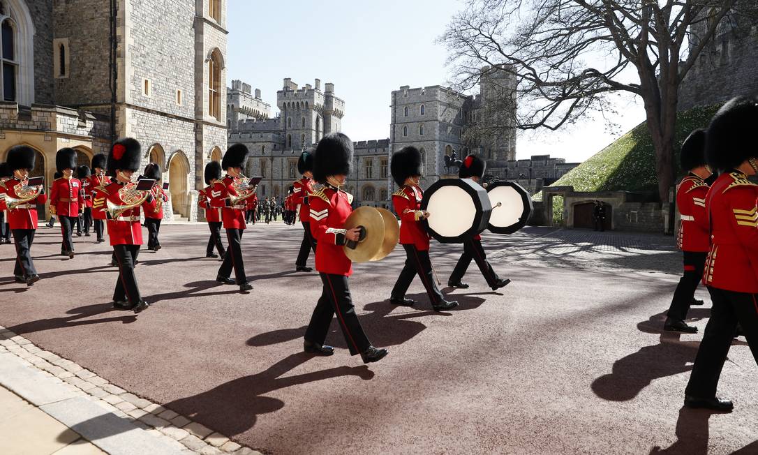 A banda do funeral do príncipe Philip Foto: WPA Pool / Getty Images