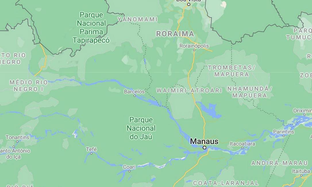 Tremor foi registrado pode ser sentido por moradores em Manaus Foto: Reprodução Maps