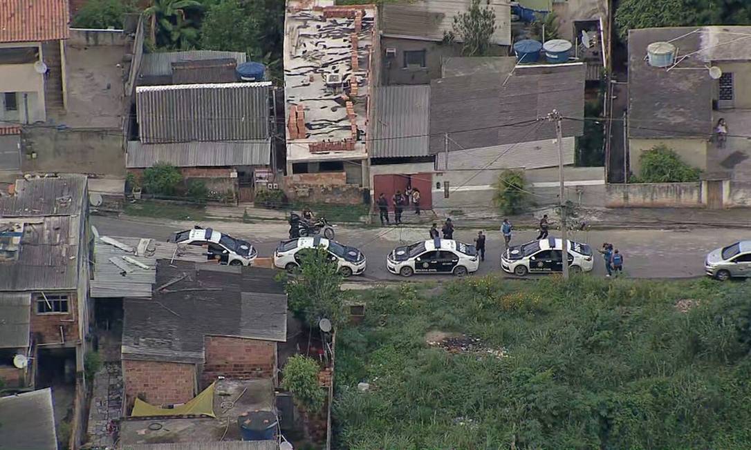 Operação da Polícia Civil em São Gonçalo, em fevereiro deste ano Foto: Reprodução