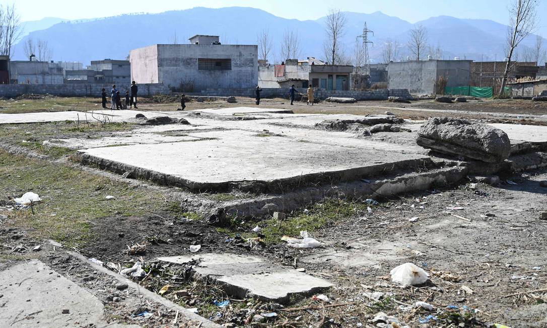 Terreno onde ficava a casa de Osama bin Laden em Abbottabad, no Paquistão, em fevereiro de 2021. Construção foi demolida em fevereiro de 2012, para que não se tornasse uma espécie de santuário Foto: FAROOQ NAEEM / AFP