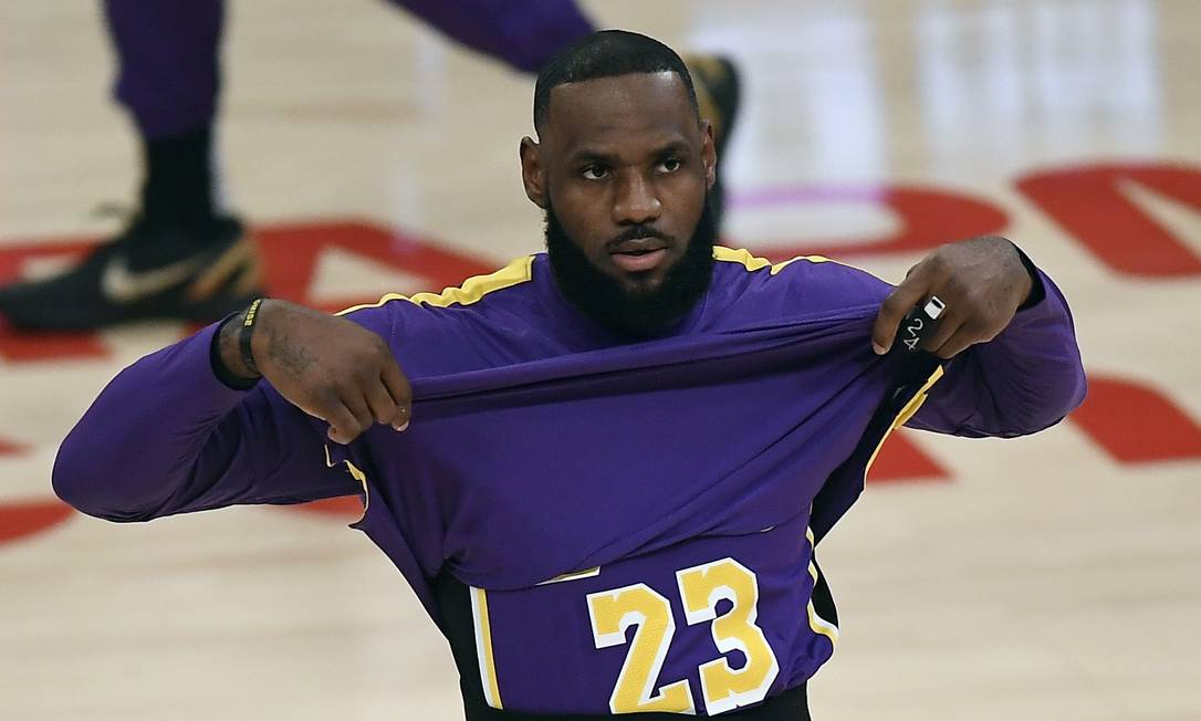 Lebron James, jogador do Los Angeles Lakers Foto: KEVORK DJANSEZIAN / AFP