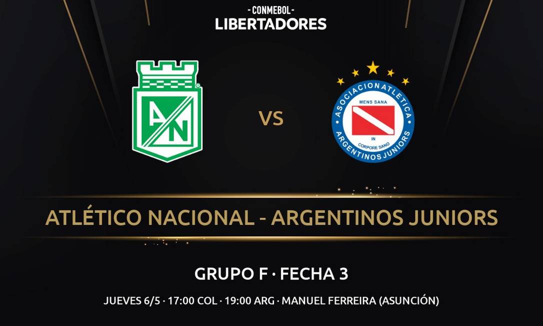 Atlético Nacional x Argentinos Juniors também foi adiado para quinta-feira, 6 Foto: Redes Sociais