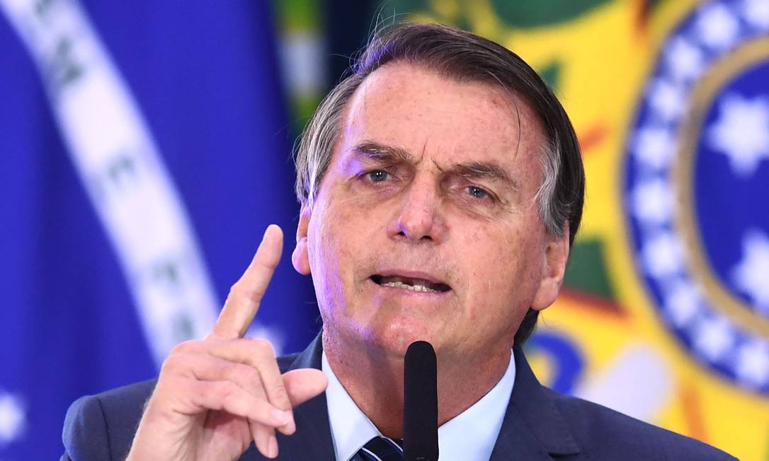 O presidente Jair Bolsonaro participa de cerimônia no Palácio do Planalto Foto: Evaristo de Sá/AFP/05-05-2021