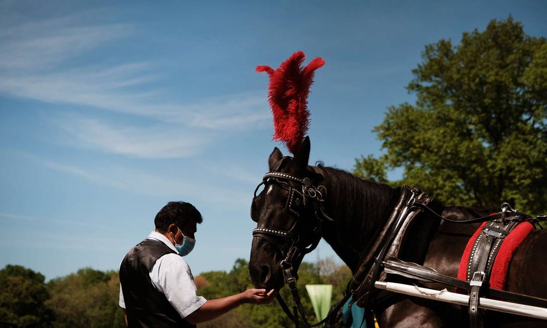 Central Park, em Nova York, durante a primavera. O local é um oásia de tranquilidade no ambiente urbano da cidade e um dos pontos turísticos mais visitados da Big Apple Foto: SPENCER PLATT / AFP