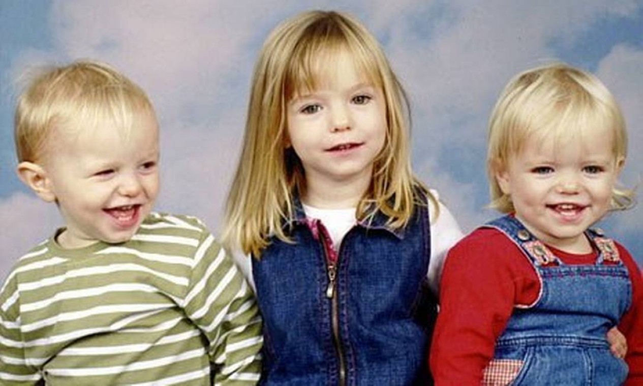 Madeleione McCann e seus irmãos gêmeos Foto: Reprodução
