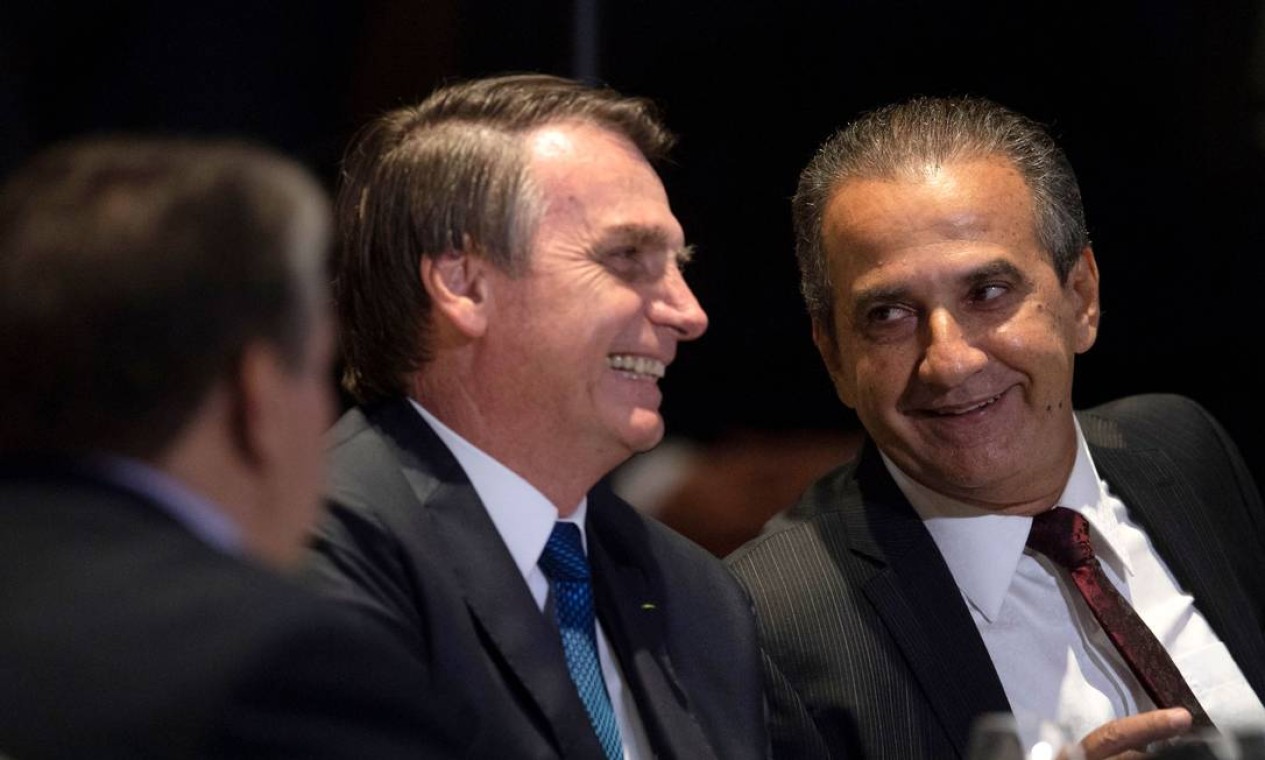 Bolsonaro e Malafaia durante reunião com lideranças evangélicas em hotel na Barra da Tijuca, Rio de Janeiro, em abril de 2019 Foto: MAURO PIMENTEL / AFP - 11/04/2019