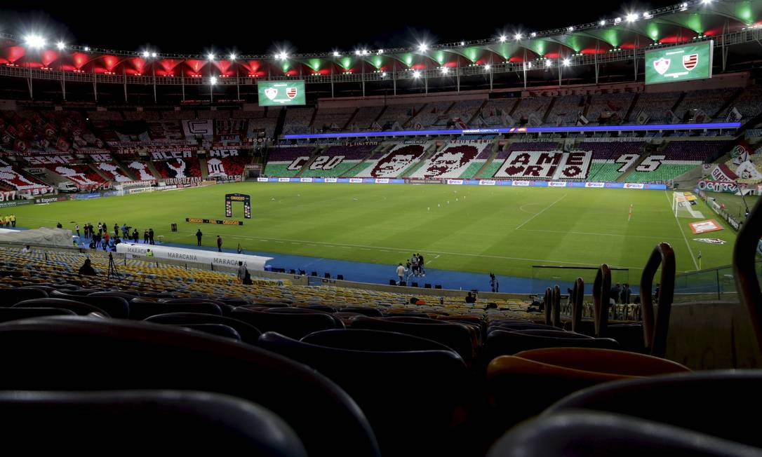 Maracanã recebeu final do Estadual, entre Flamengo e Fluminense, sem público Foto: Marcelo Theobald / Agência O Globo