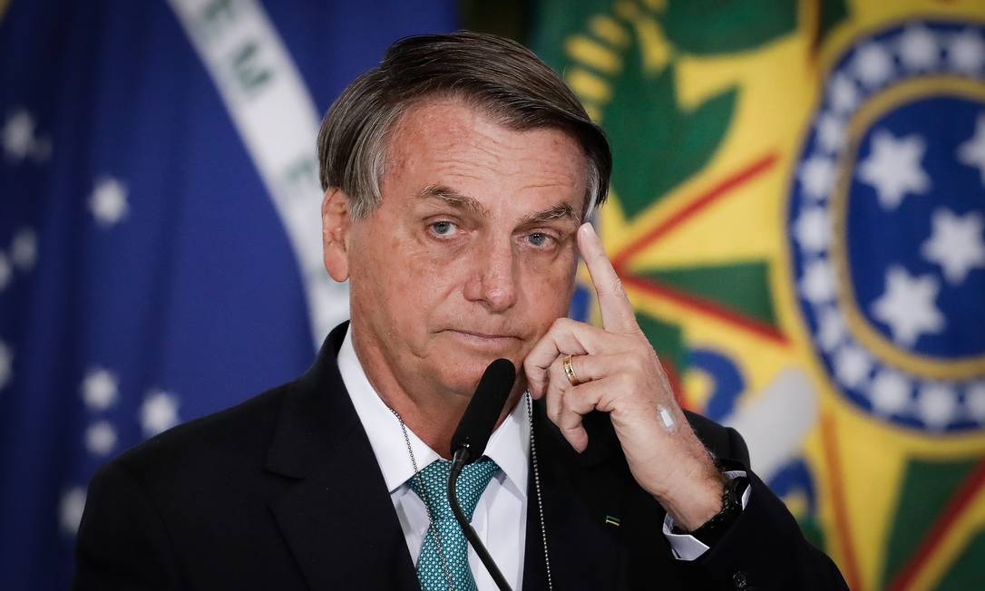 O presidente Jair Bolsonaro participa de evento no Palácio do Planalto Foto: Pablo Jacob/Agência O Globo