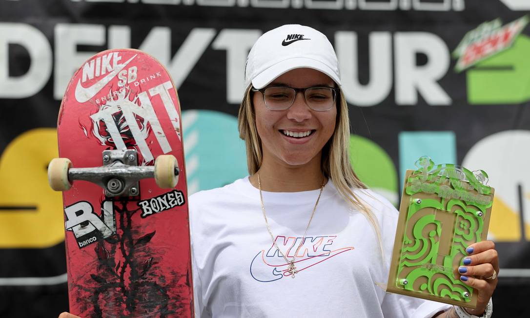 Pamela Rosa, 21, took first place on the Dew Tour in Iowa, USA.  It was the first competition since the pandemic and brought together the best on the planet Photo: Sean M. Haffey / AFP