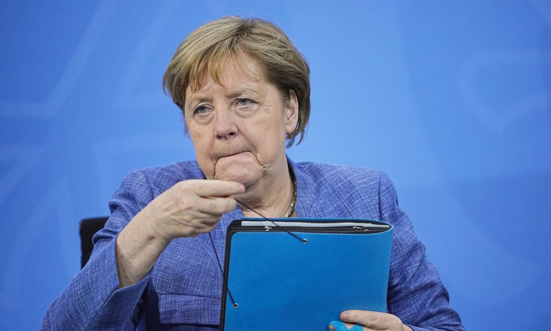 A chanceler alemã Angela Merkel em Berlim em 10 de junho de 2021 Foto: Michael Kappeler / Reuters