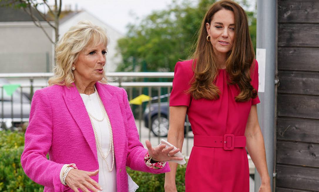 Joe Biden e Kate Middleton vestiram rosa em primeiro encontro. Foto: Getty Images