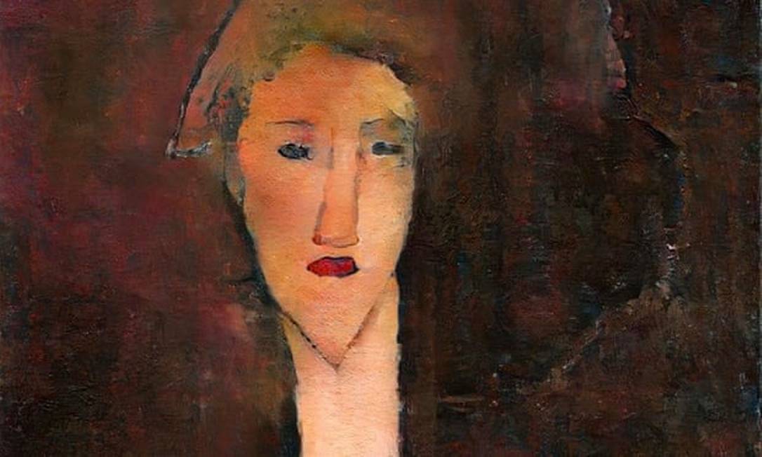 Pesquisadores encontrataram outro rosto escondido na pintura "Retrato de uma Jovem Menina” (1917), do pintor italiano Modigliani Foto: Divulgação