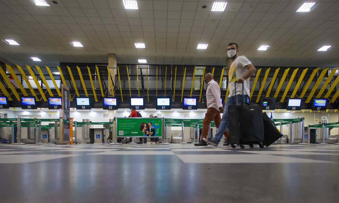 Saguão do aeroporto de Congonhas, em São Paulo Foto: Edilson Dantas / Agência O Globo (04/12/2020)