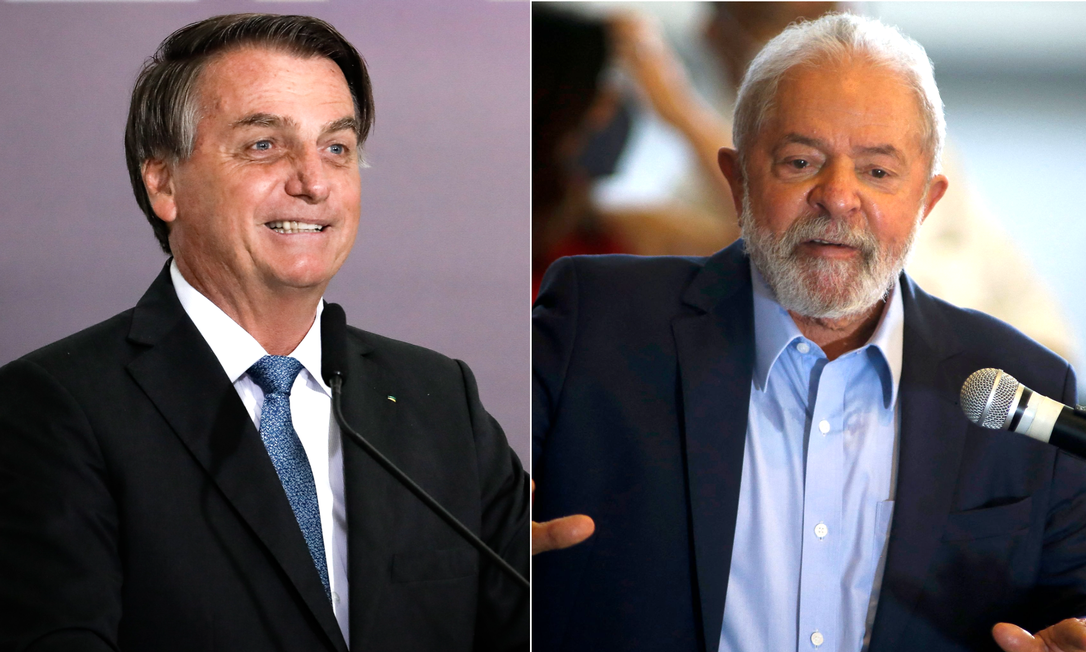 O presidente Jair Bolsonaro e o ex-presidente Luiz Inácio Lula da Silva Foto: Arquivo O GLOBO