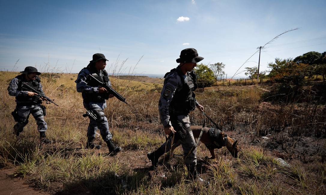 Policiais buscam assassino com apoio de cães farejadores Foto: PABLO JACOB / Agência O Globo