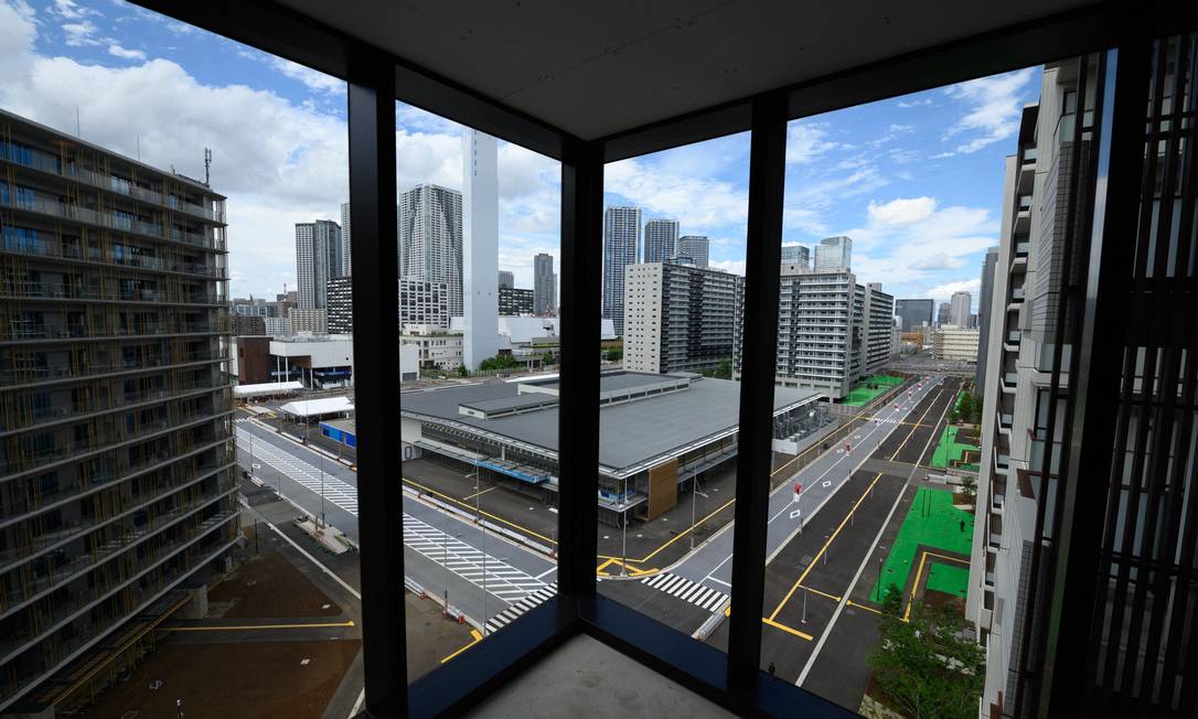 Mais um ângulo da vila olímpica dos Jogos de Tóquio Foto: AKIO KON / AFP