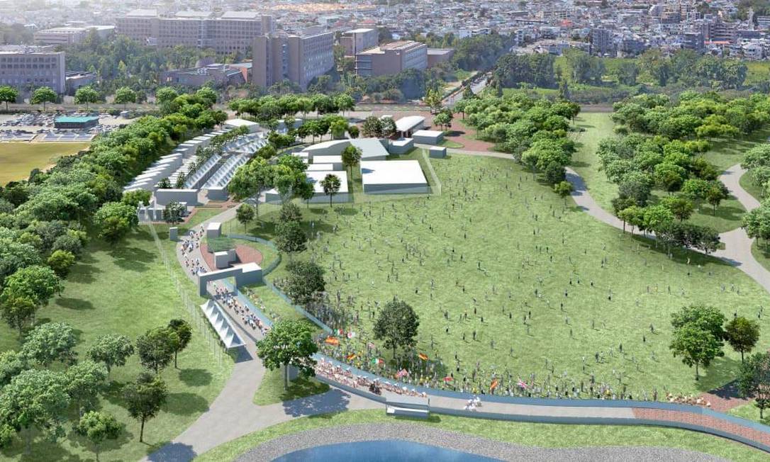 Parque Musashinonomori será o ponto de partida para a corrida de ciclismo de estrada Foto: Divulgação