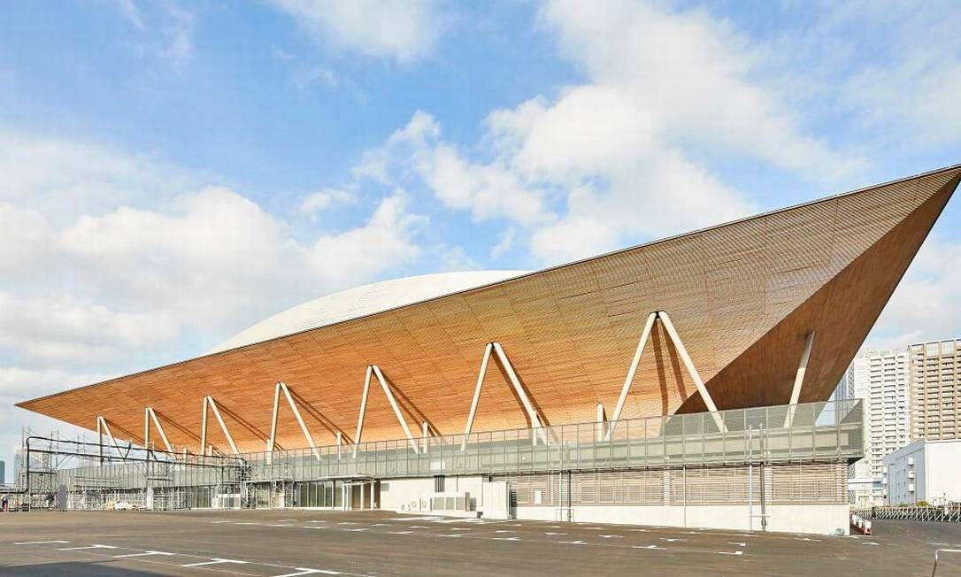 A Ariake Gymnastics Center é uma instalação temporária localizada na parte norte do distrito de Ariake, onde serão realizadas as provas de ginástica.Tem capacidade para receber 12 mil pessoas Foto: Divulgação