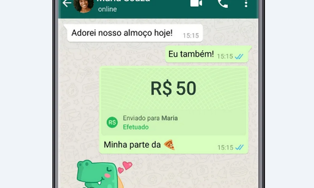 WhatsApp permite transferência bancária para usuários no Brasil Foto: WhatsApp / Reprodução