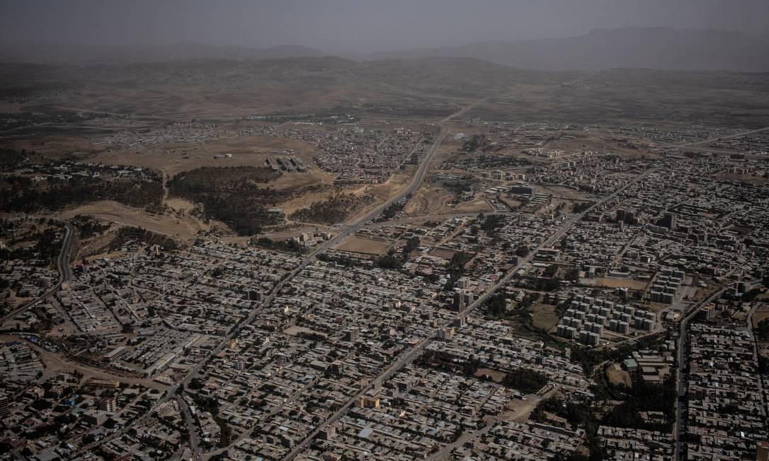 Mek'ele, capital da região etíope de Tigré que é palco de uma guerra civil desde novembro de 2020 Foto: Finbarr O'Reilly / NYT