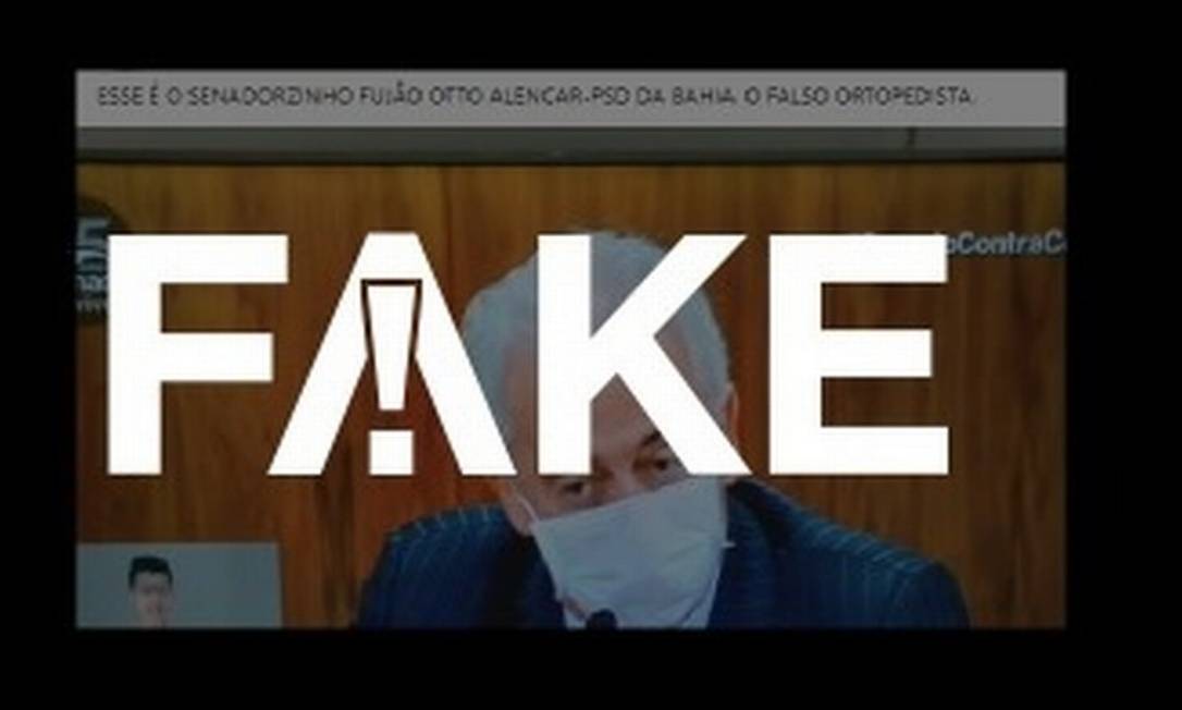 É #FAKE post que diz que senador Otto Alencar é 'falso ortopedista' Foto: Reprodução