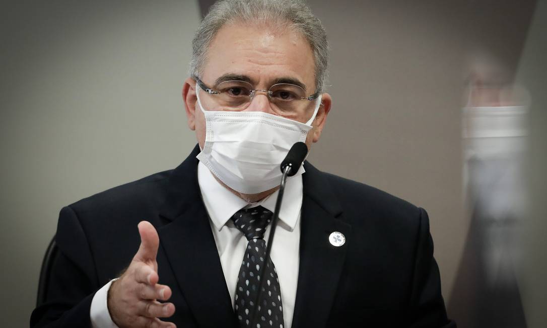 Marcelo Queiroga. Ministro da Saúde foi envolvido em anúncio sobre flexibilização de uso de máscaras na pandemia Foto: Agência O Globo/Pablo Jacob/8-6-2021