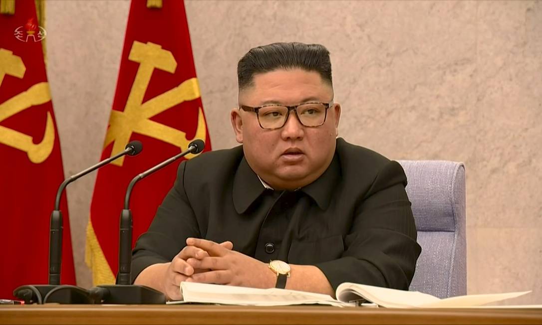 Líder da Coreia do Norte, Kim Jong-un em fevereiro de 2021 Foto: KRT / REUTERS