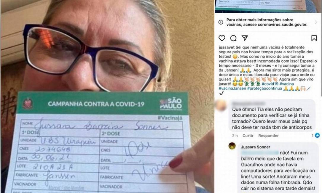 Post de veterinária que se imunizou contra Covid-19 pela segunda vez em menos de um ano repercutiu nas redes sociais Foto: Reprodução
