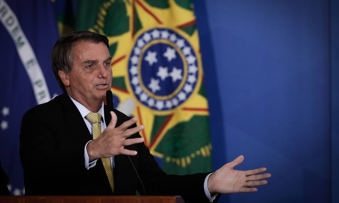 O presidente Jair Bolsonaro participa de cerimônia no Palácio do Planalto Foto: Pablo Jacob/Agência O Globo/29-06-2021