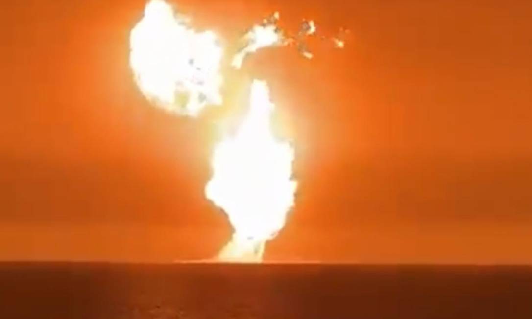 Incêndio no Mar Cáspio foi provocado por erupção de 'vulcão de lama' Foto: Reprodução