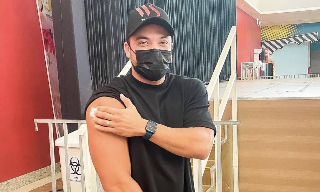Wesley Safadão após se vacinar Foto: Instagram / Reprodução