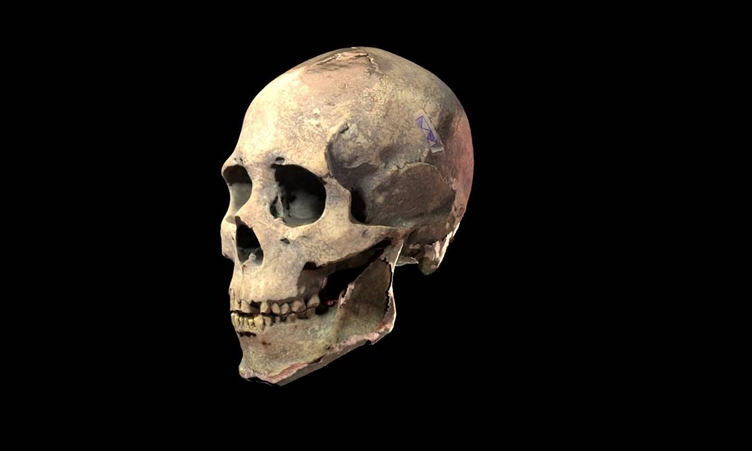 Reconstrução da face de um homem que viveu no Rio há dois mil anos feita por pesquisadores do Museu Nacional/UFRJ s. Foto: UFRJ