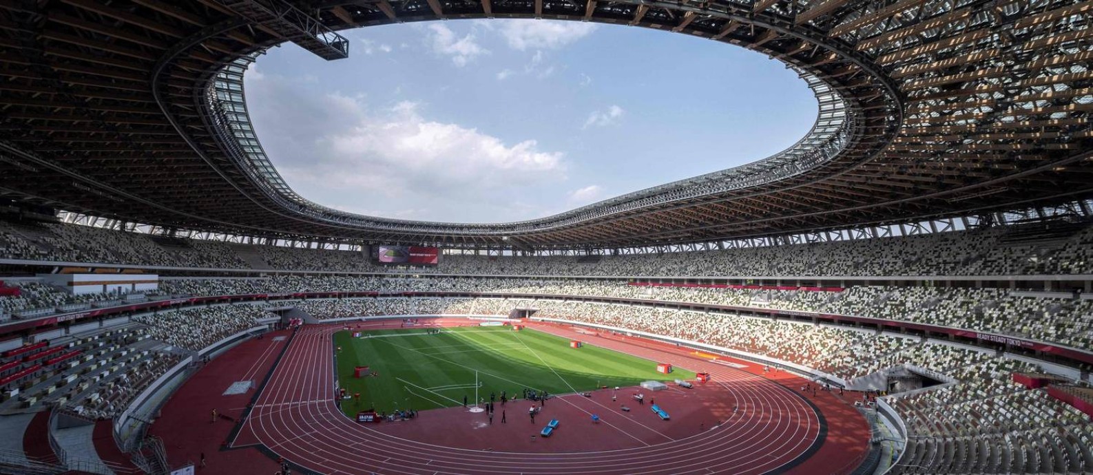 Estádio Nacional de Tóquio custou cerca de US$ 1,4 bilhão Foto: CHARLY TRIBALLEAU / AFP