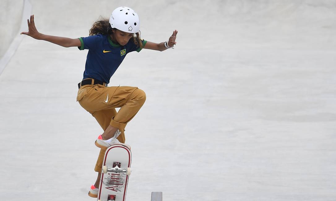 Rayssa Leal, durante a competição de skate street nos Jogos Olímpicos de Tóquio; ela foi prata Foto: TOBY MELVILLE / REUTERS