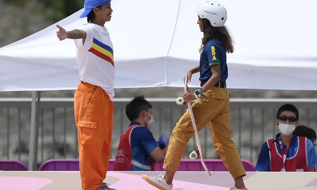 Rayssa Leal, durante a competição de skate street nos Jogos Olímpicos de Tóquio; ela foi prata Foto: TOBY MELVILLE / REUTERS