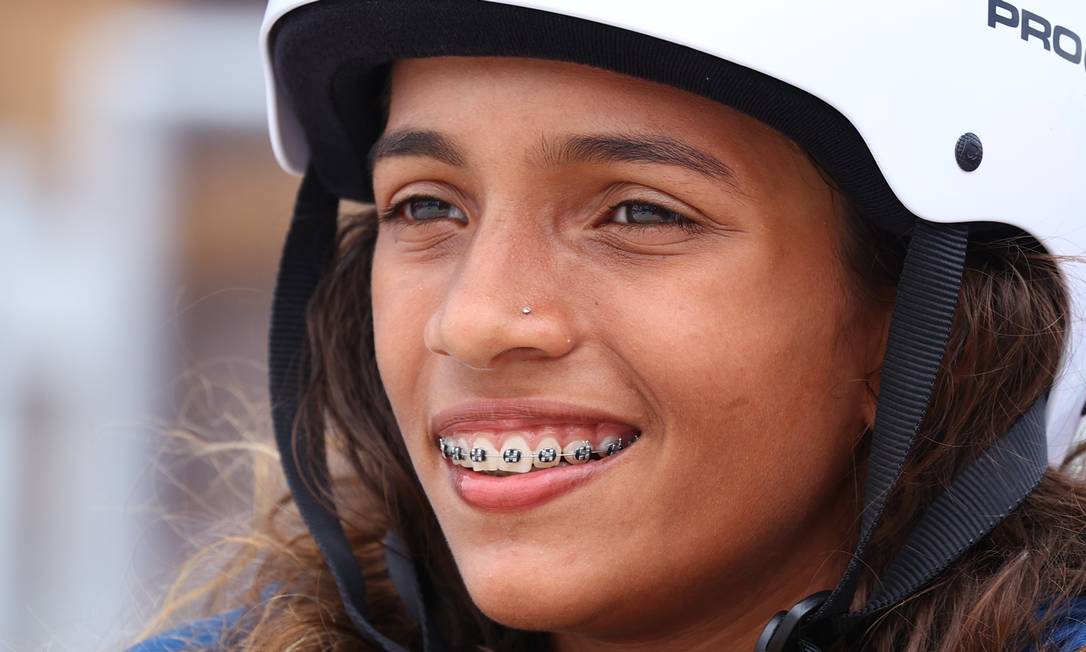 Rayssa Leal, durante a competição de skate street nos Jogos Olímpicos de Tóquio; ela foi prata Foto: LUCY NICHOLSON / REUTERS