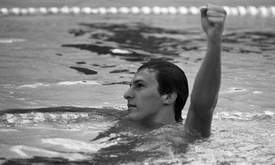 Cuarto - Bronce de Jorge Fernández (natación) en 1980 a la edad de 18 años, 3 meses y 20 días.  Foto: Sebastião Marinho / Agência O Globo