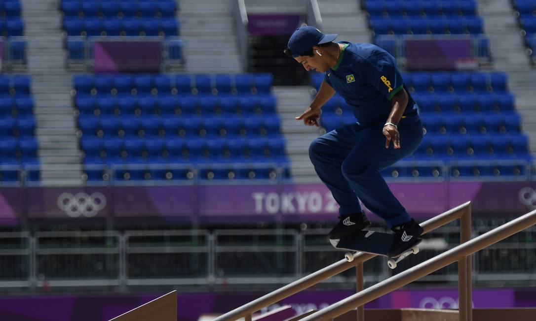 Kelvin Hoefler, 27 anos, ficou com 36,15 na final olímpica e escreveu seu nome no primeiro pódio olímpico do skate Foto: TOBY MELVILLE / REUTERS