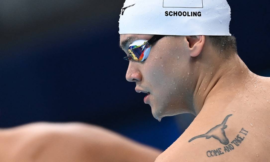 El nadador Joseph Schooling tatuado, Singapur, Foto: Jonathan Nakstrand / AFP