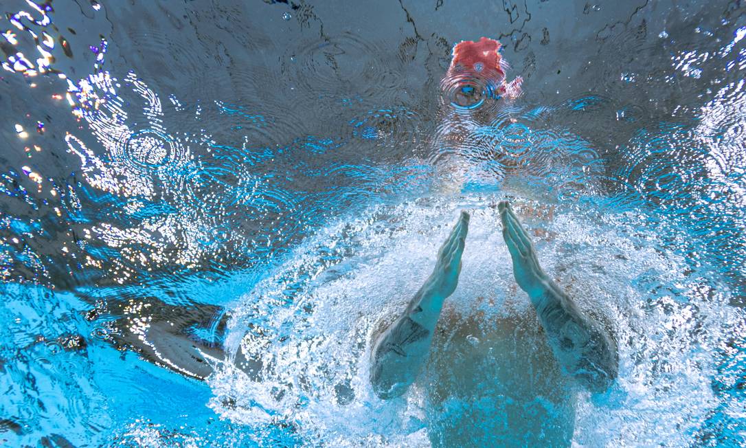 O britânico Adam Peaty durante a final do masculino de natação de 100m peito Foto: FRANCOIS-XAVIER MARIT / AFP