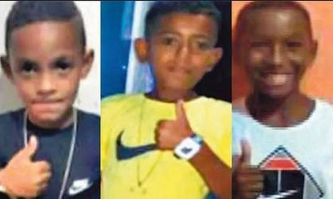 Lucas Matheus, Alexandre da Silva e Fernando Henrique desapareceram dia 27 de dezembro Foto: Reprodução