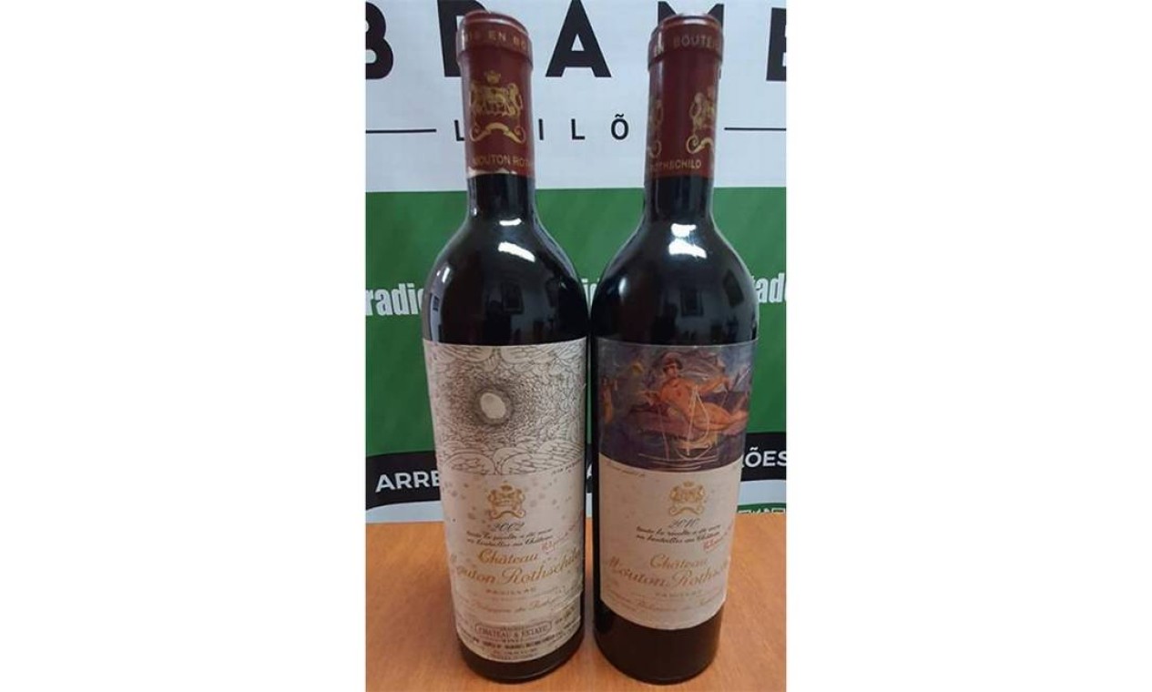 Garrafas de vinho que pertenciam a envolvido na Lava-Jato foram leiloadas por R$ 9,2 mil Foto: Reprodução / Brame Leilões
