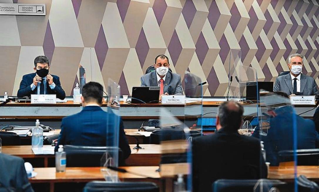 Sessão da CPI da Covid no Senado: comissão volta aos trabalhos em meio a divergências do chamado “G7” Foto: Agência O Globo