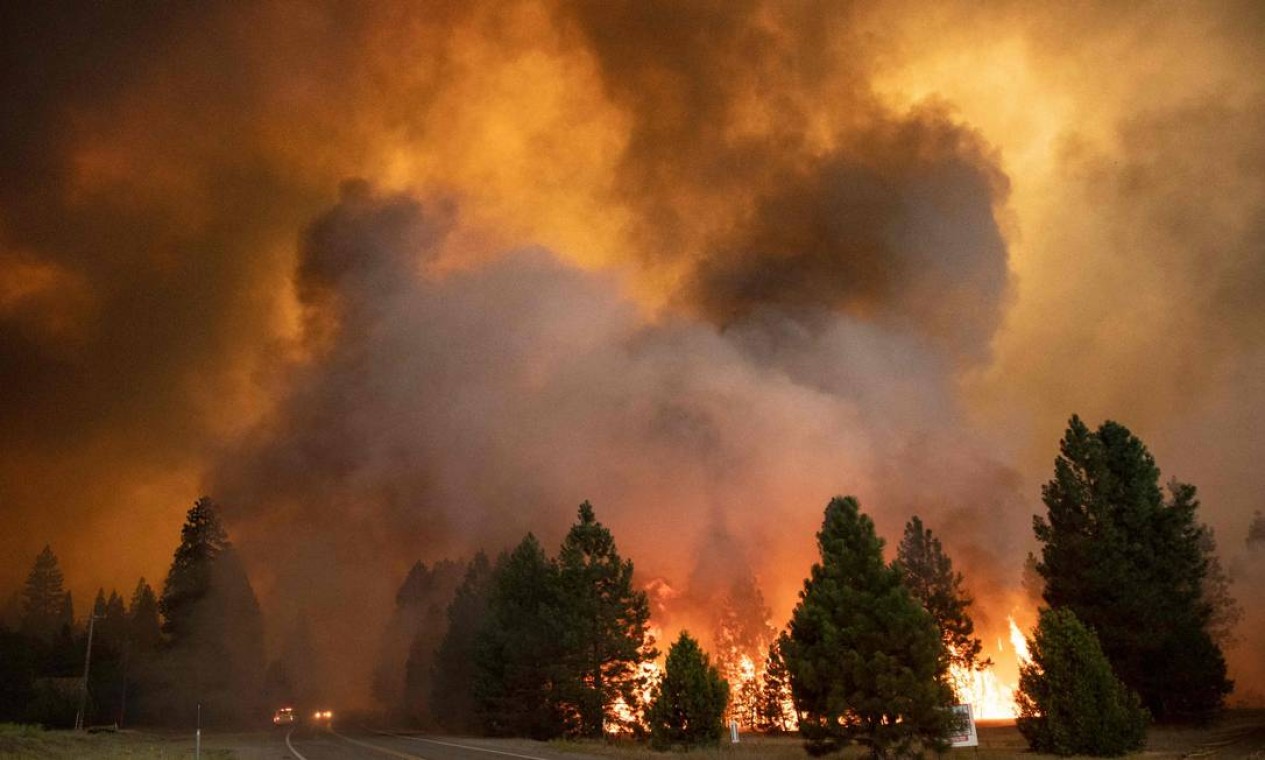 Incêndio florestal Dixie tornou-se o sexto maior da Califórnia Foto: JOSH EDELSON / AFP